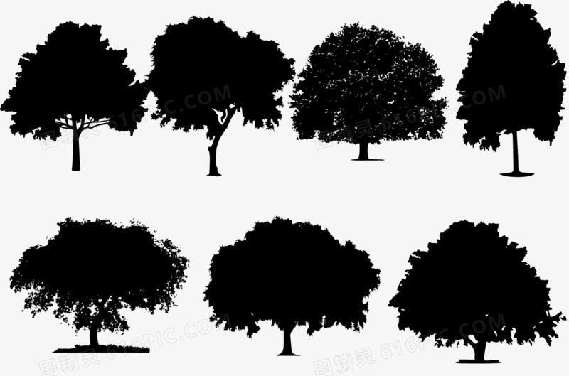 1 dpi格式 :eps授权方式: 不可商用i分享者:波儿卡通大树树剪影手绘