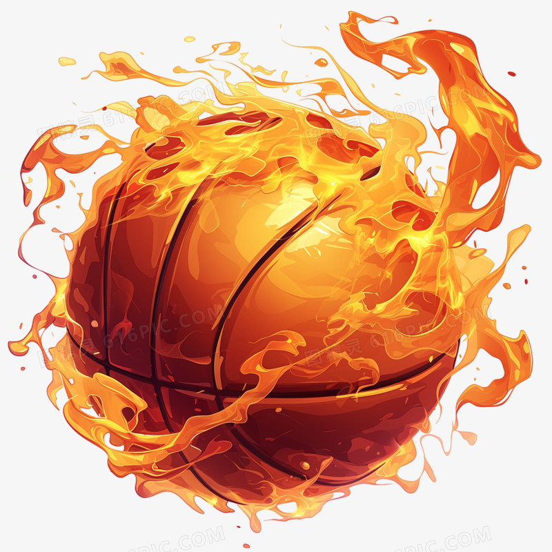 创意火焰篮球免抠元素