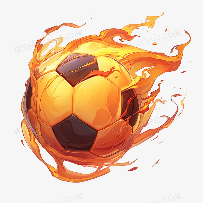 创意火焰足球免抠元素