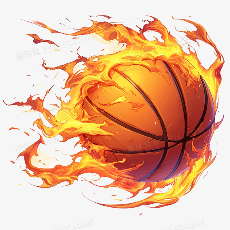 创意篮球火焰免抠元素