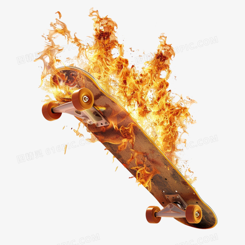 滑板运动火焰免抠元素
