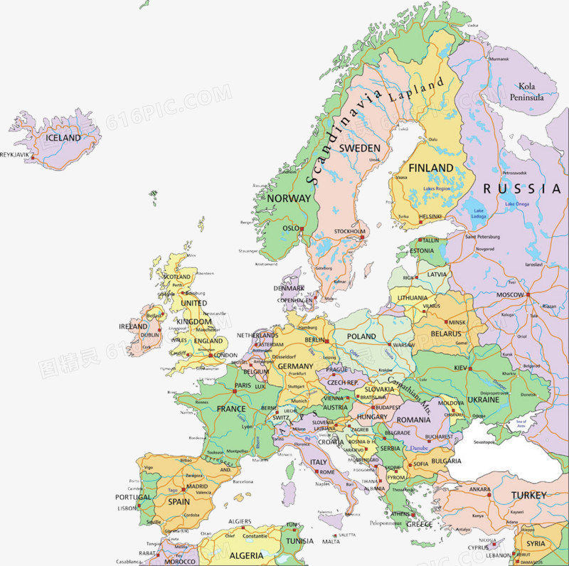 欧洲地图图片免费下载_高清PNG素材_图