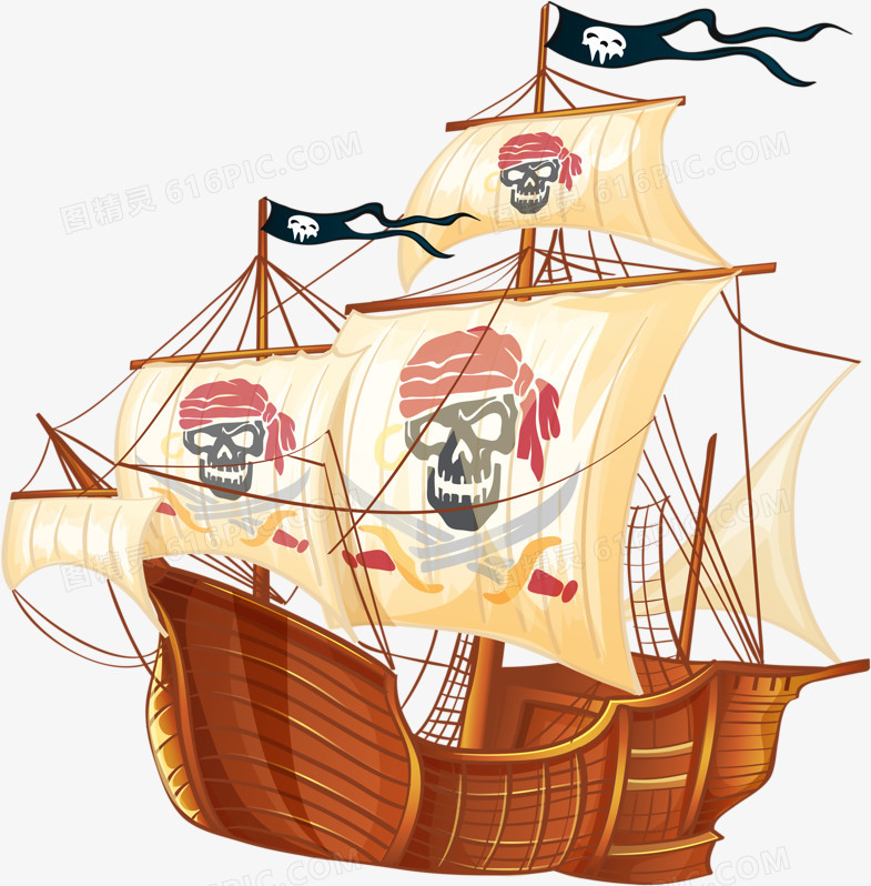 卡通海盗船