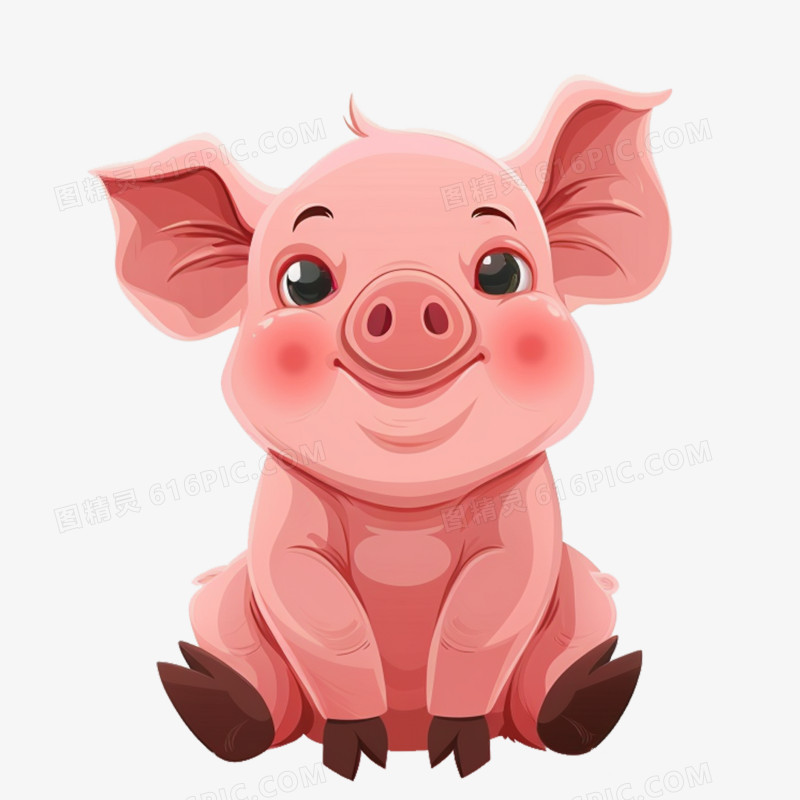 卡通风格可爱的小猪