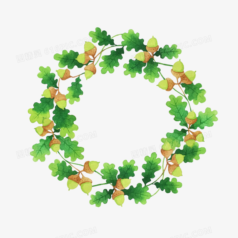 绿色树叶圆环