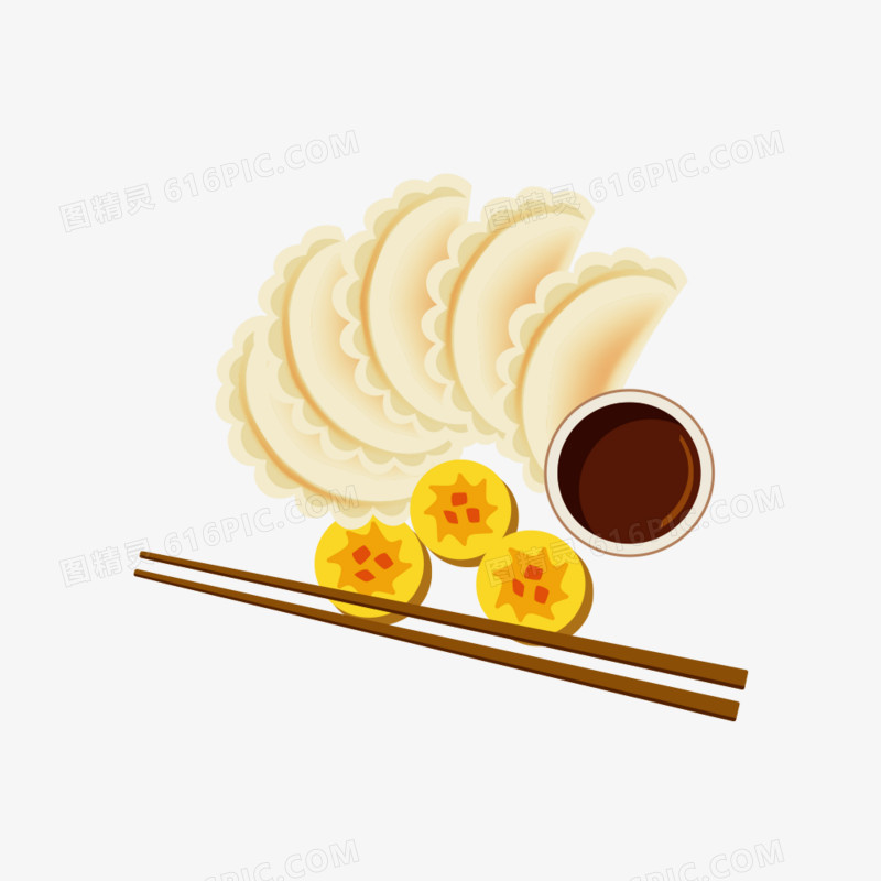 中国美食饺子矢量素材