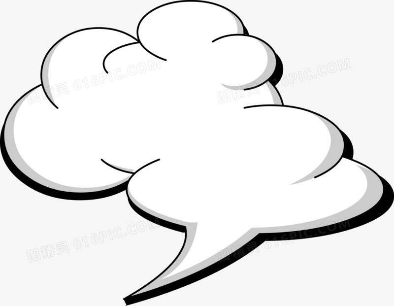 对话框素材漫画对话框 卡通立体手绘云朵对话框