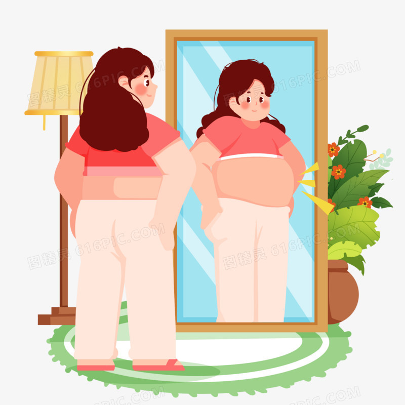 一组创意插画怀孕母亲妈妈合集元素六