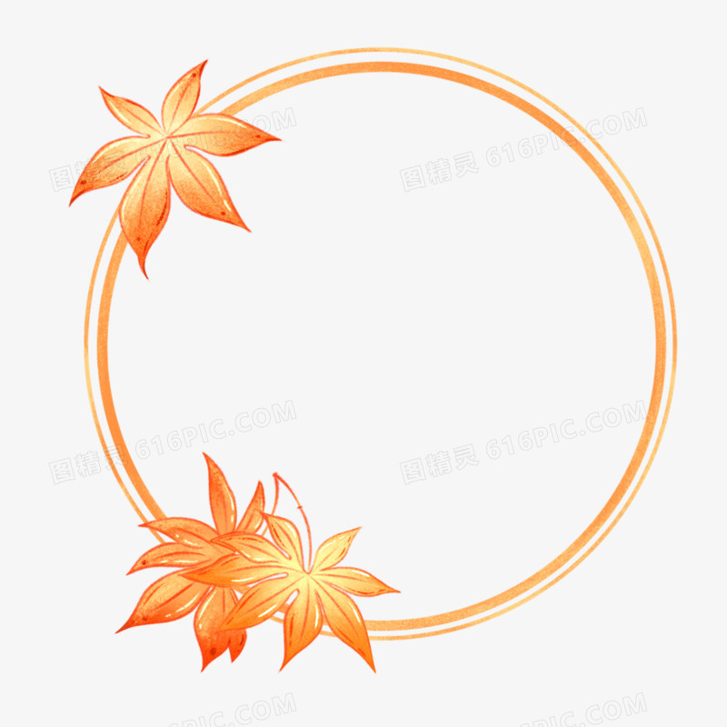 手绘秋季枫叶边框元素
