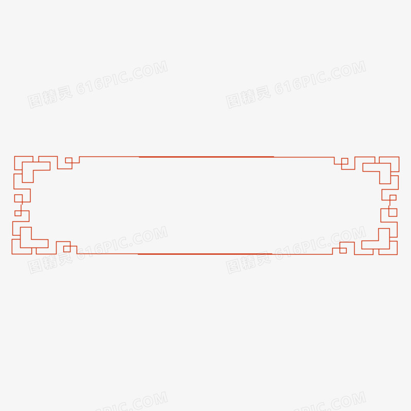 中式红色古风国潮边框元素合集免抠元素三