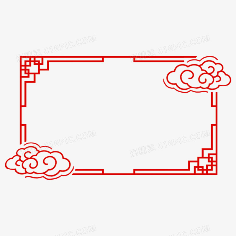 中式边框免抠组图素材免抠元素四