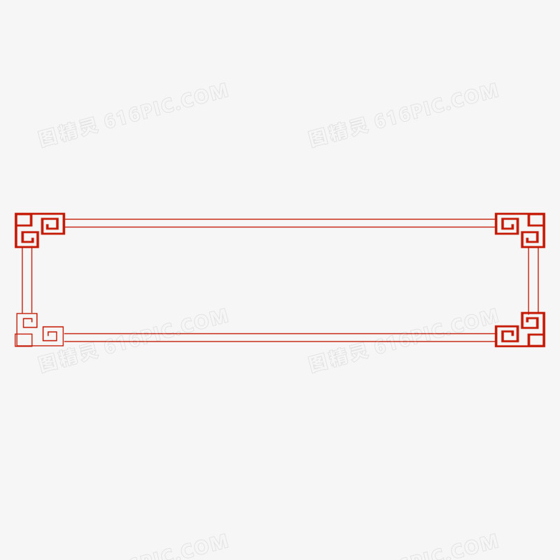 中式红色古风国潮边框元素合集免抠元素二
