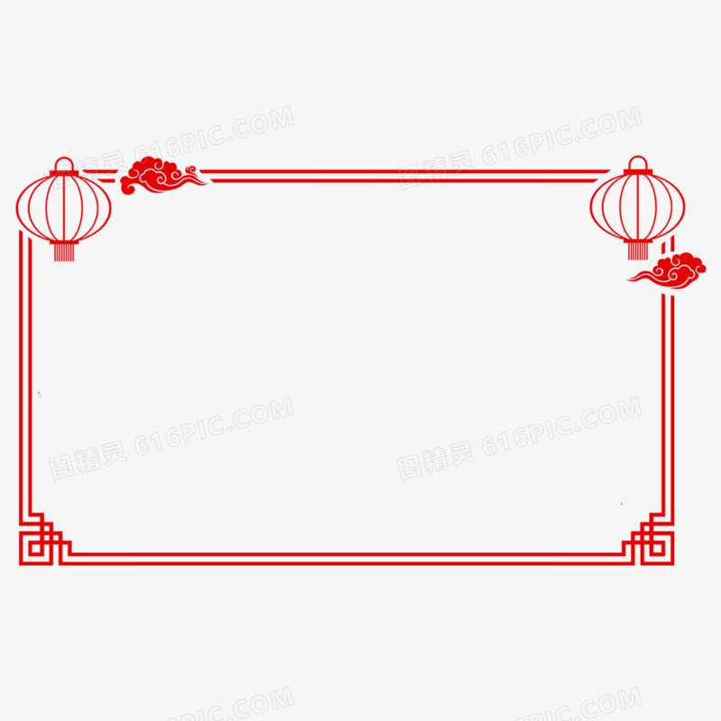 中式边框免抠组图素材免抠元素三