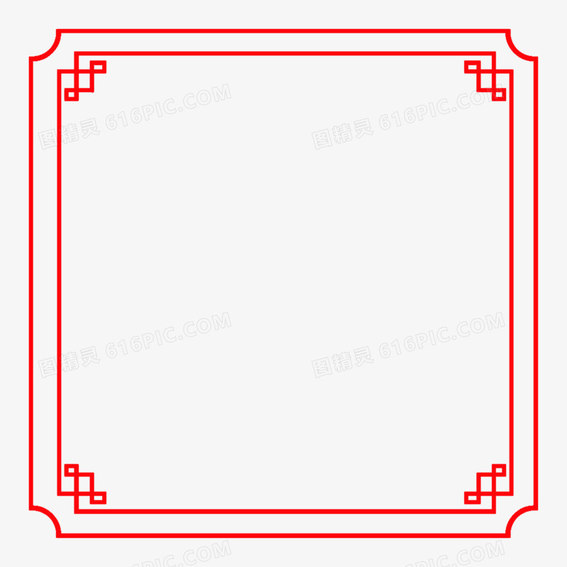 红色中式边框合集素材免抠元素一