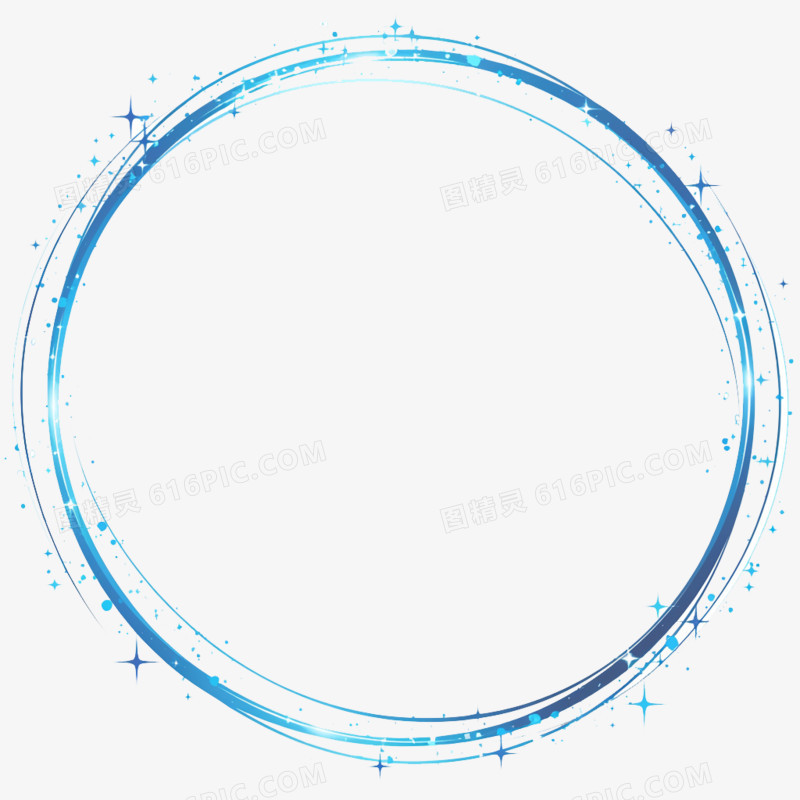 科技风通用素材圆形边框免抠元素