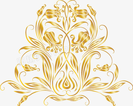 金色奢华花纹图案矢量素材