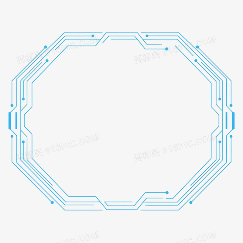 多边形电路科技边框免抠元素