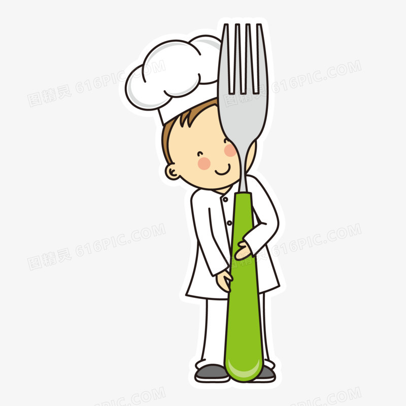 卡通儿童小厨师素材