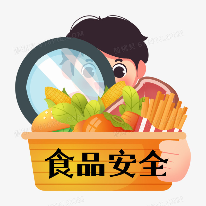 创意插画食品安全元素合集免抠元素六