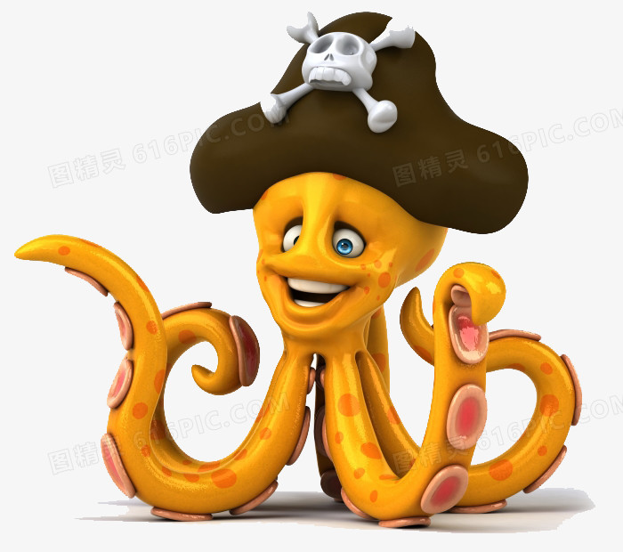 章鱼八爪鱼动物卡通可爱