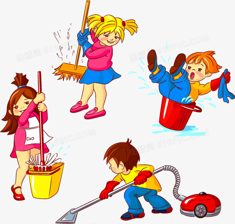 儿童清洁大扫除