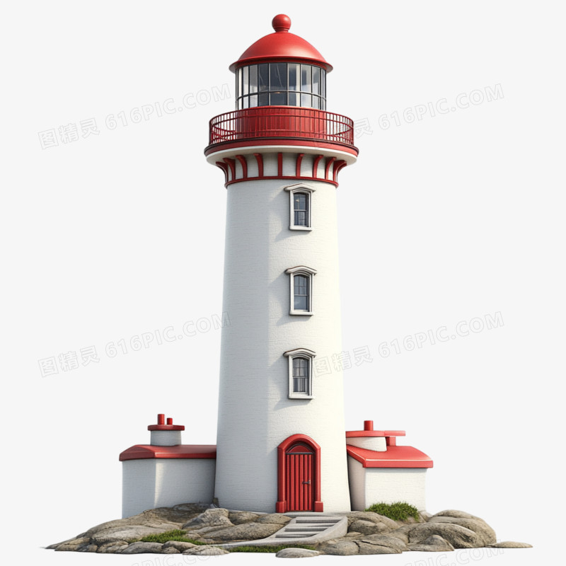 3D灯塔风景免抠元素