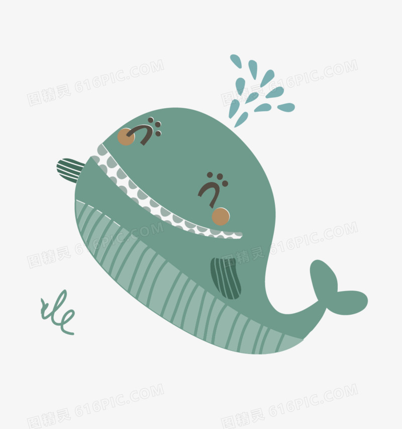 扁平化卡通小动物鲸鱼