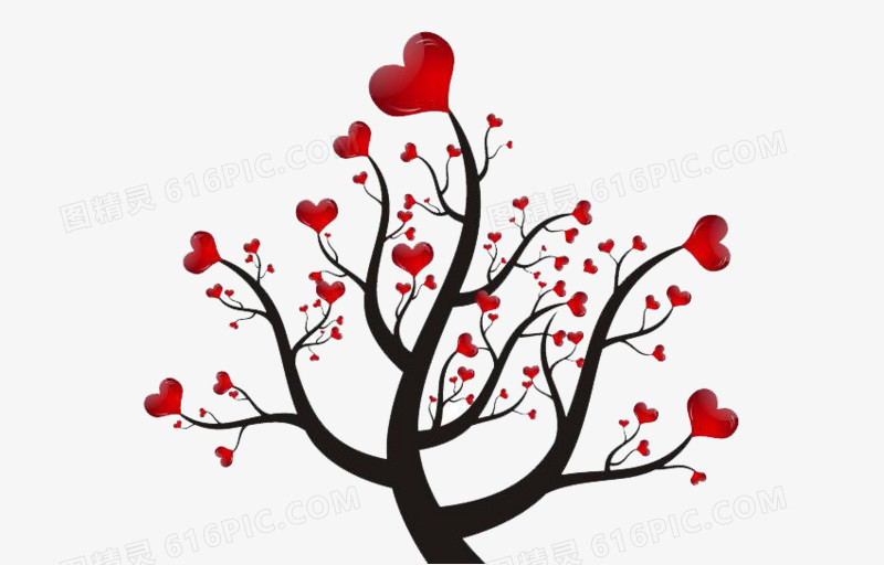 爱情爱心爱心矢量素材爱心树