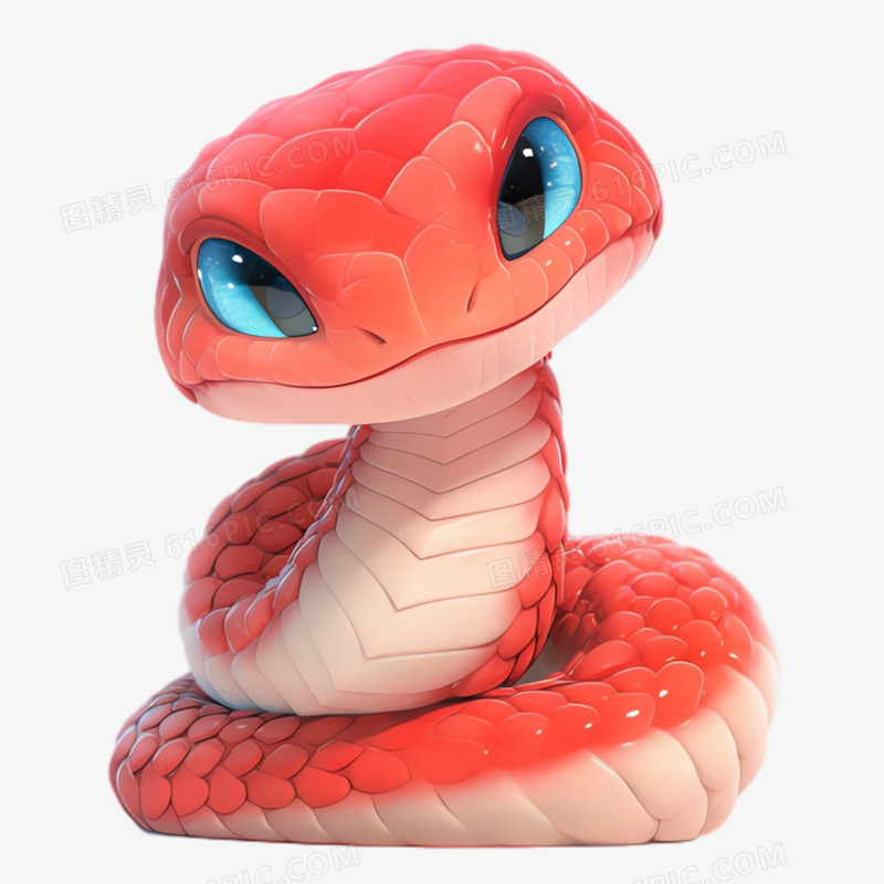 3D立体蛇免抠素材