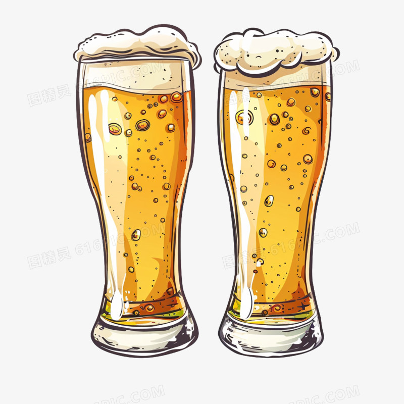 插画风啤酒免抠素材
