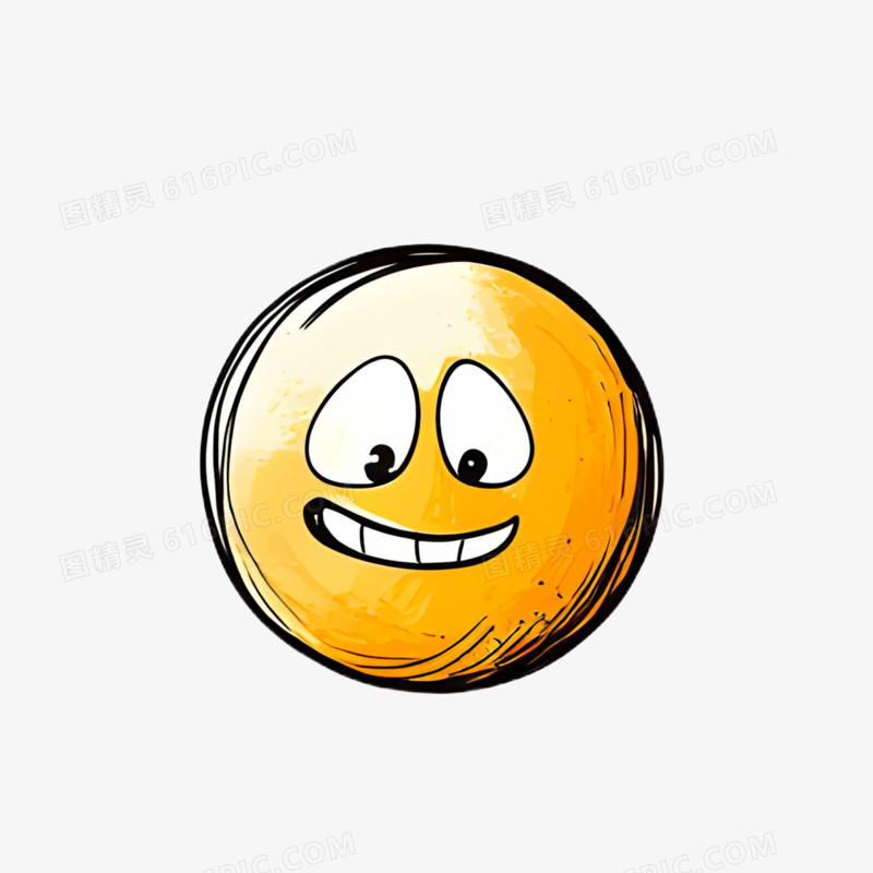 插画黄豆人呆滞表情包免抠元素