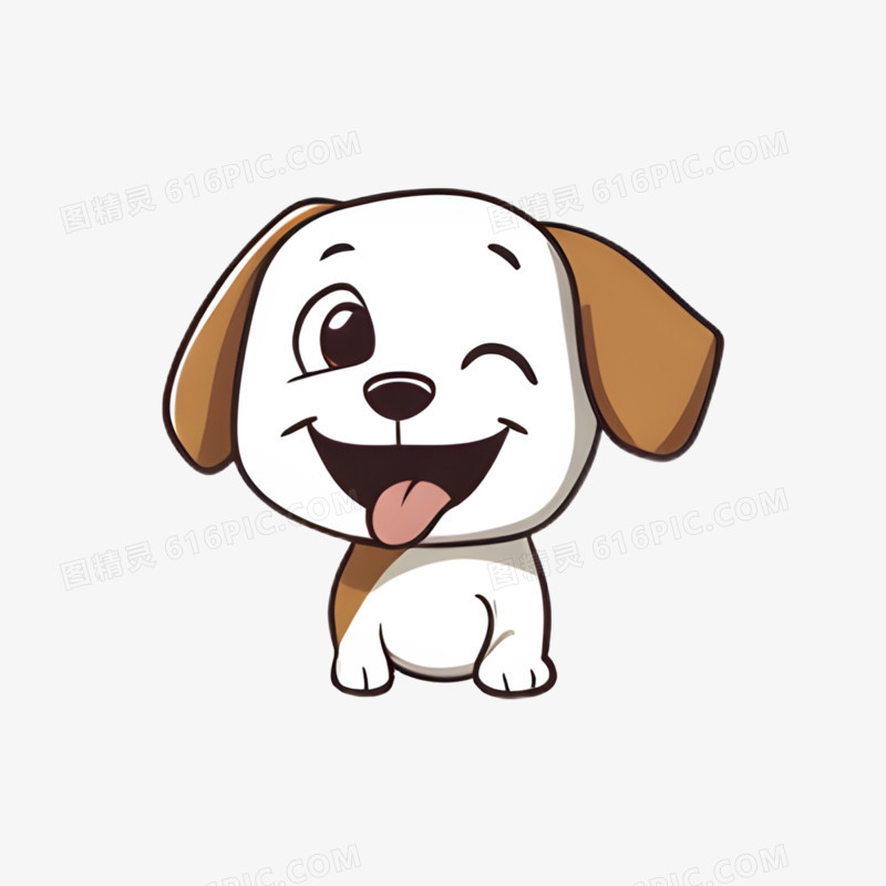 插画动物小狗卖萌可爱表情包免抠元素