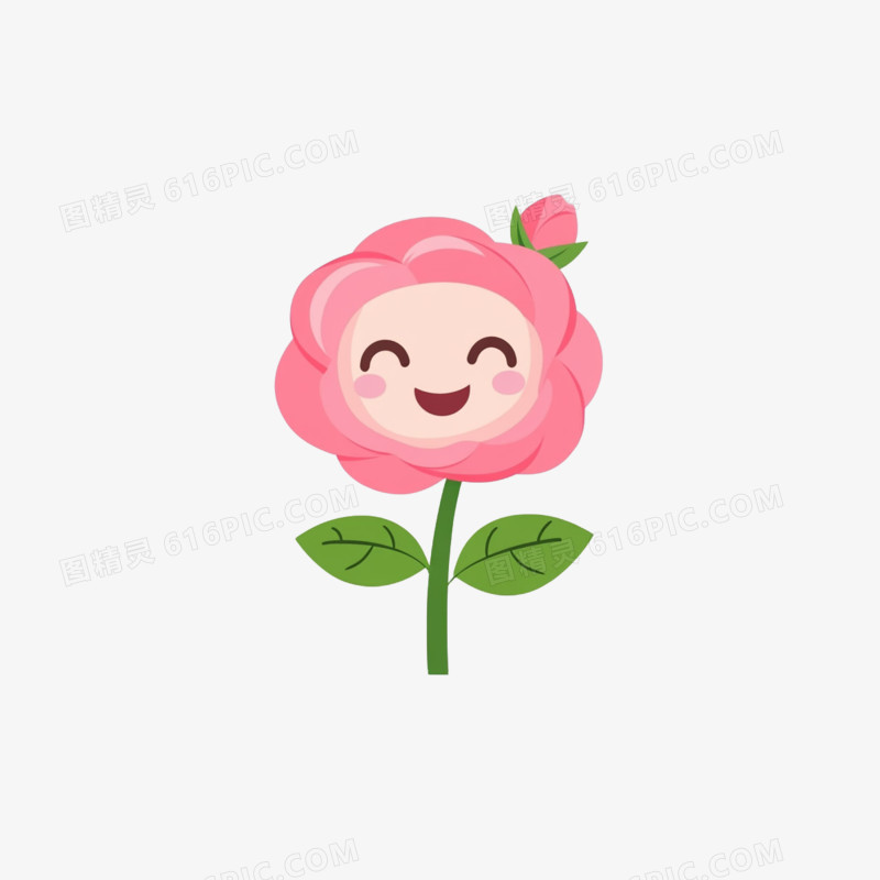插画花朵开心表情包免抠元素