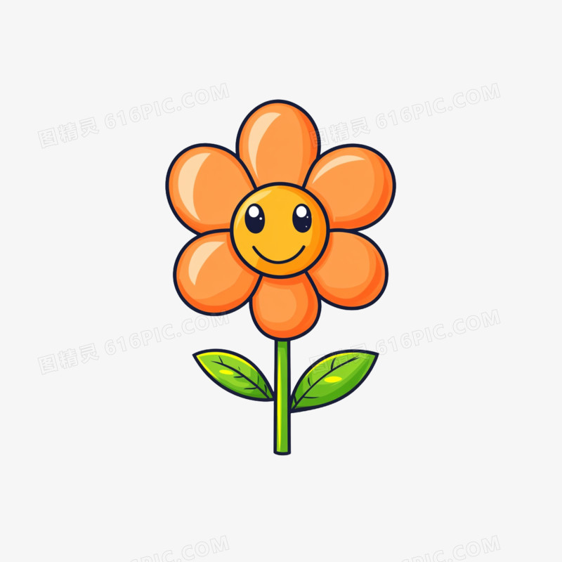 插画花朵开心表情包免抠元素