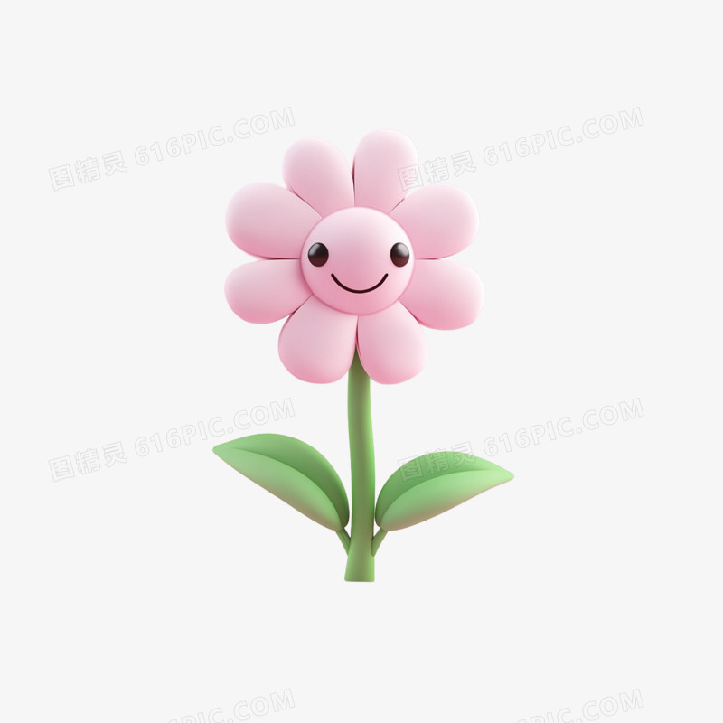 插画花朵开心表情包免抠元素
