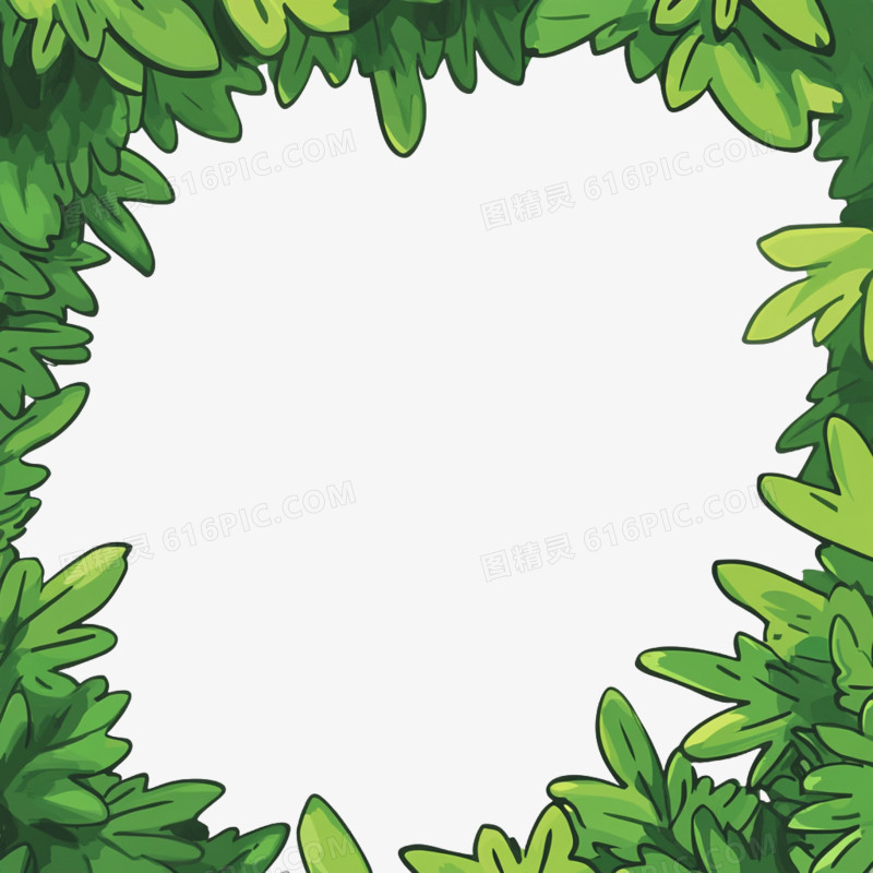 绿色小草边框免抠元素