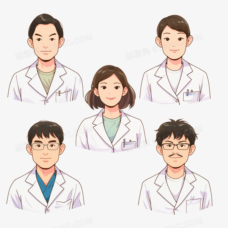 职业人物实验室研究员头像免抠元素