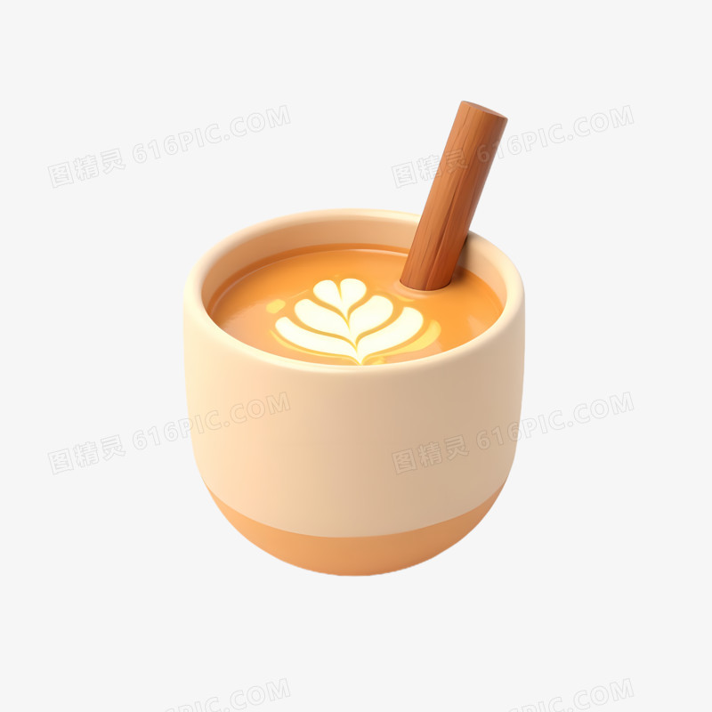 3D饮品上的吸管特写免抠素材