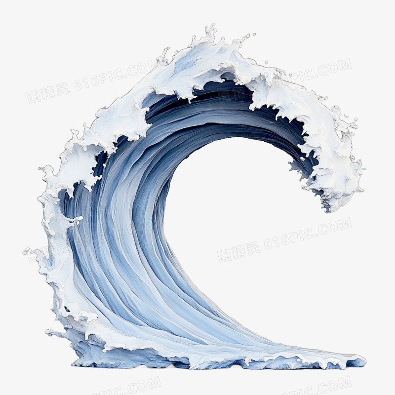 插画浪花海浪免抠元素