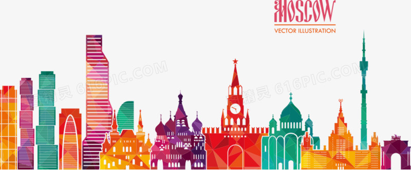 矢量莫斯科城市插画