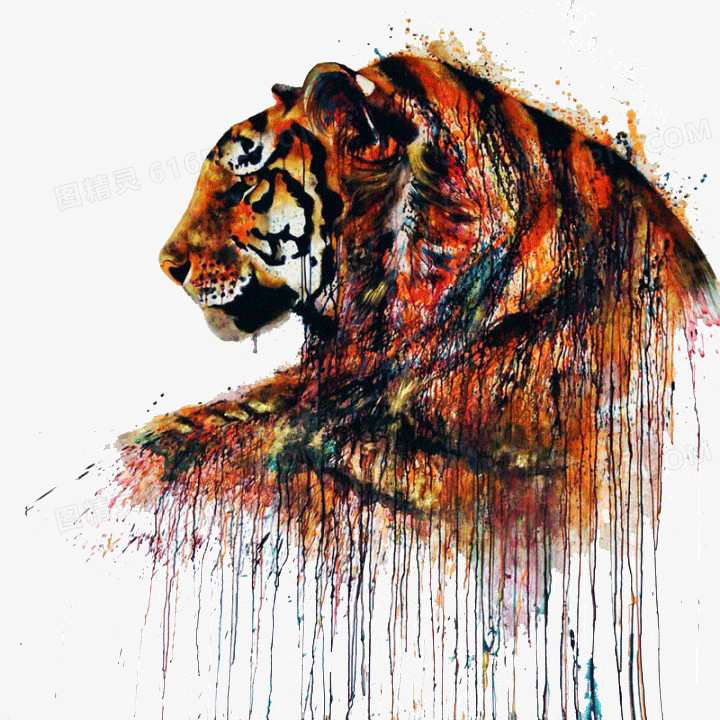 创意彩绘老虎