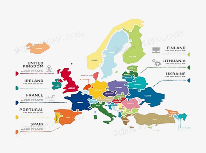 创造性的欧洲地图