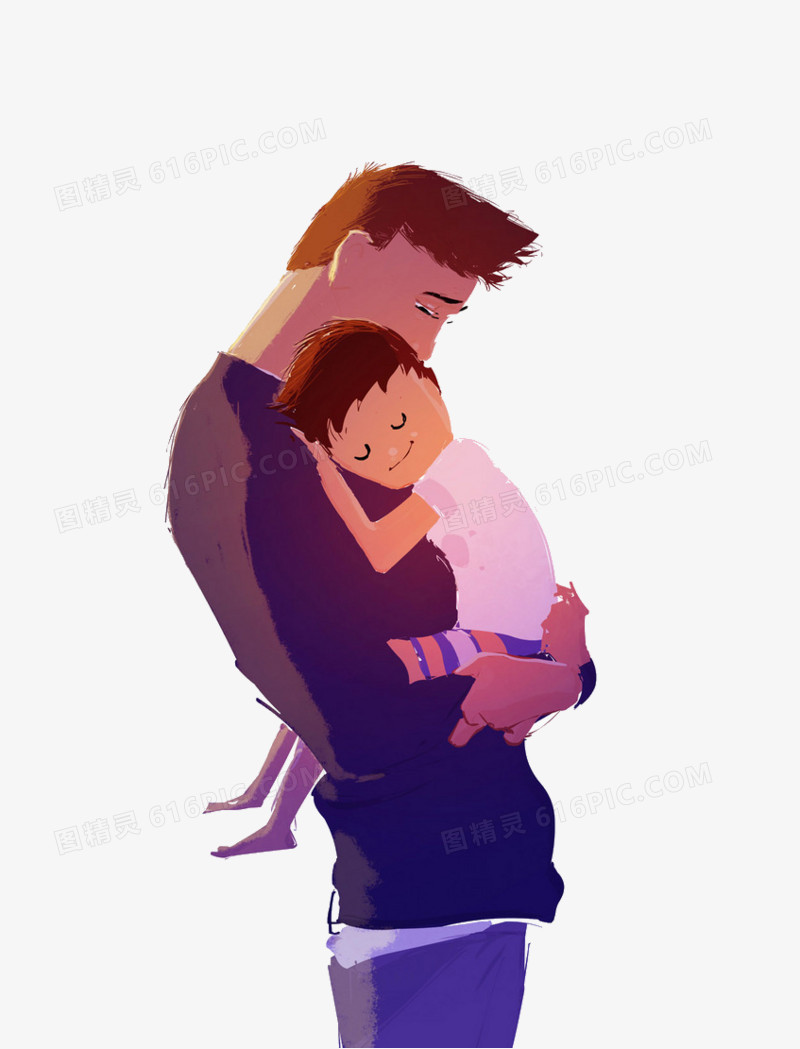 爸爸抱着儿子