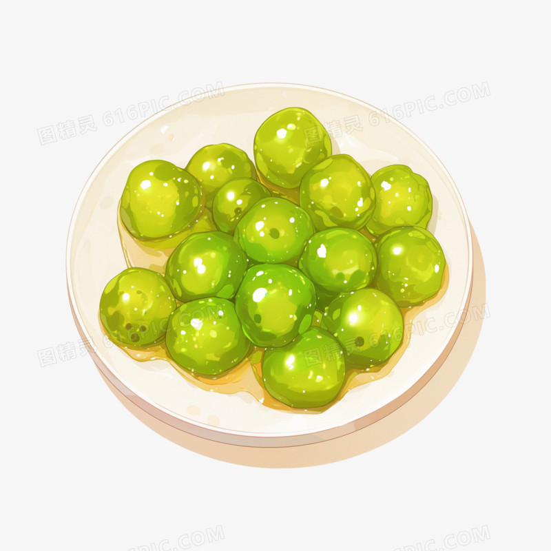卡通手绘清明节青团免抠素材