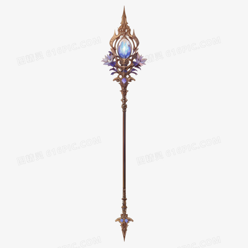 3D卡通一根钻石魔法棒免抠元素