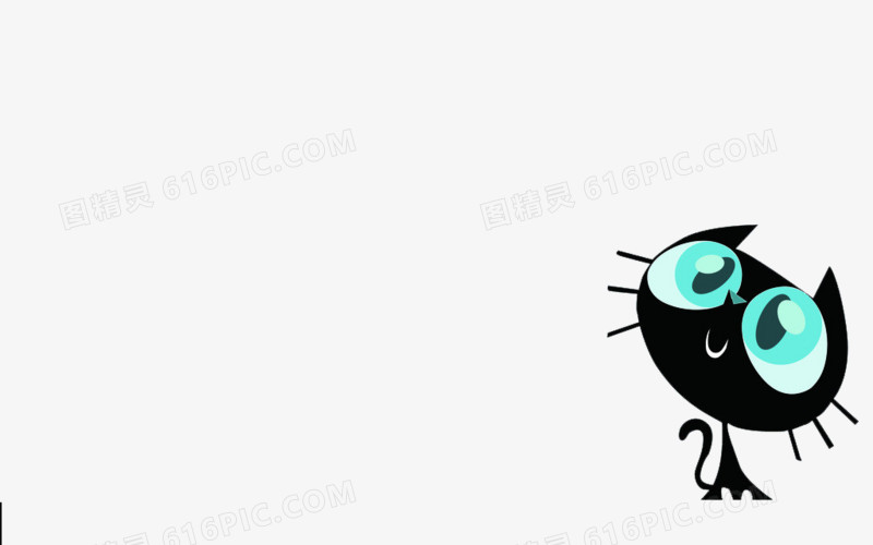 黑色可爱大眼小猫