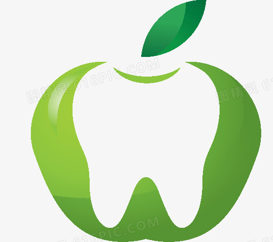 绿色牙齿苹果
