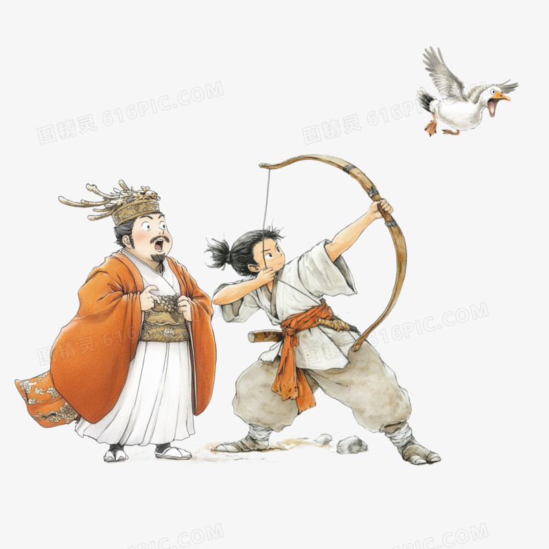 惊弓之鸟插画免抠元素