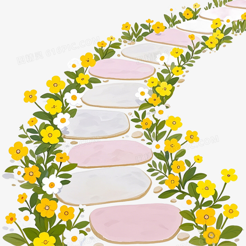 卡通手绘石头小道免抠元素
