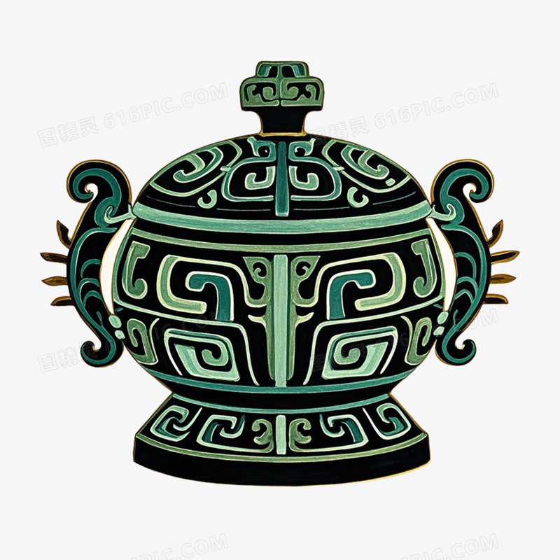 古风插插画中国文化青铜器免抠元素